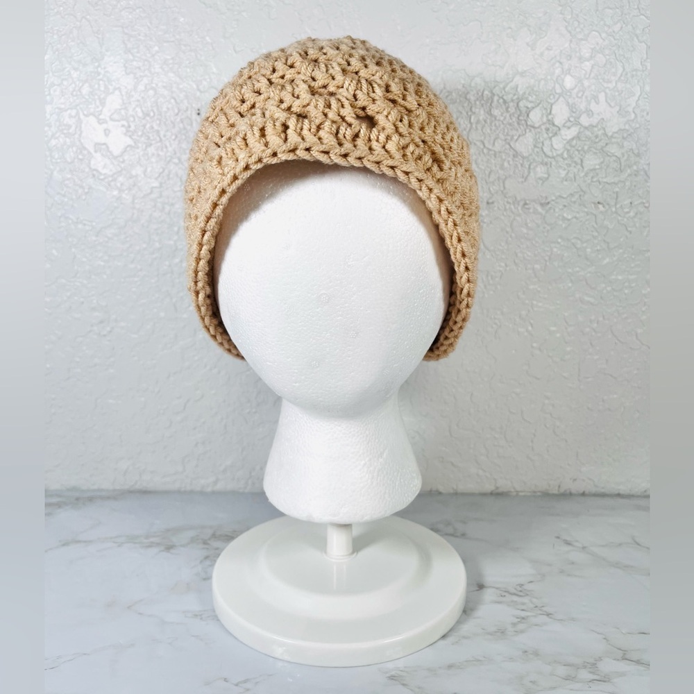 Tan Crochet Beanie